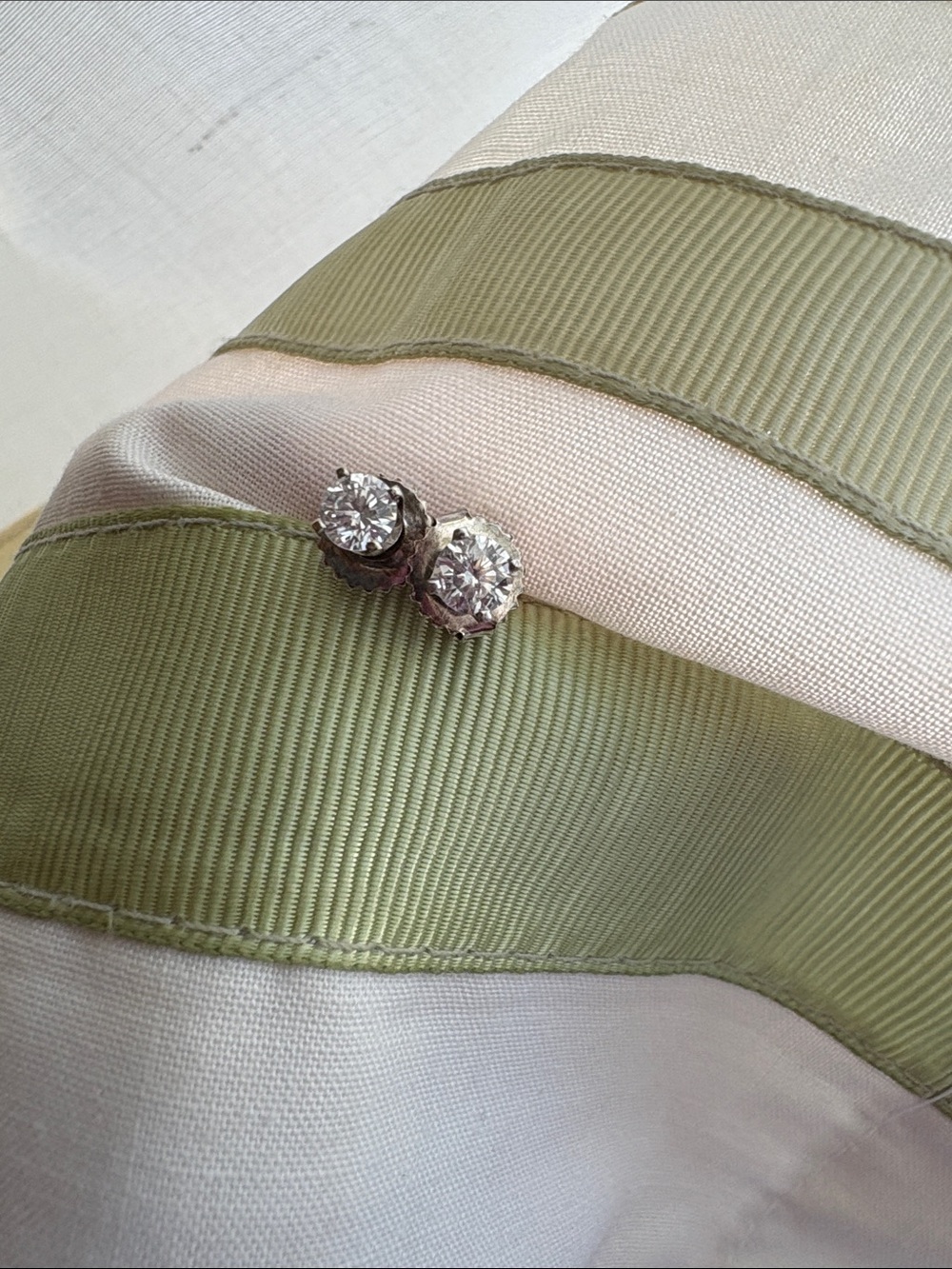 Natural Diamond Stud Earrings In 14k White Gold